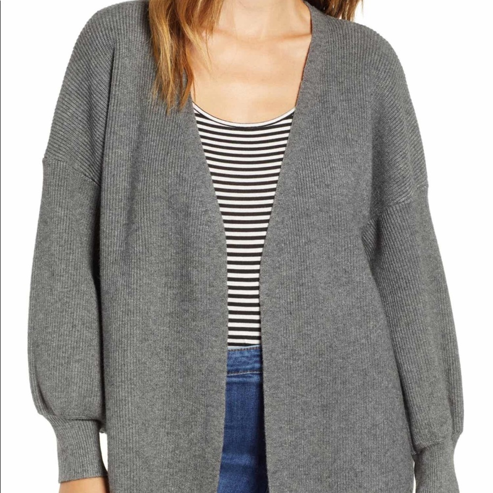 Dreamers by Debut grey balloon sleeve cardigan